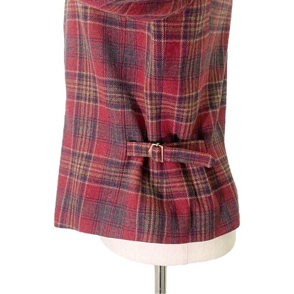 Pendleton Knockabouts Virgin Wool Zip Front Jacket Burgundy Blue Plaid Size 10 - Picture 4 of 16